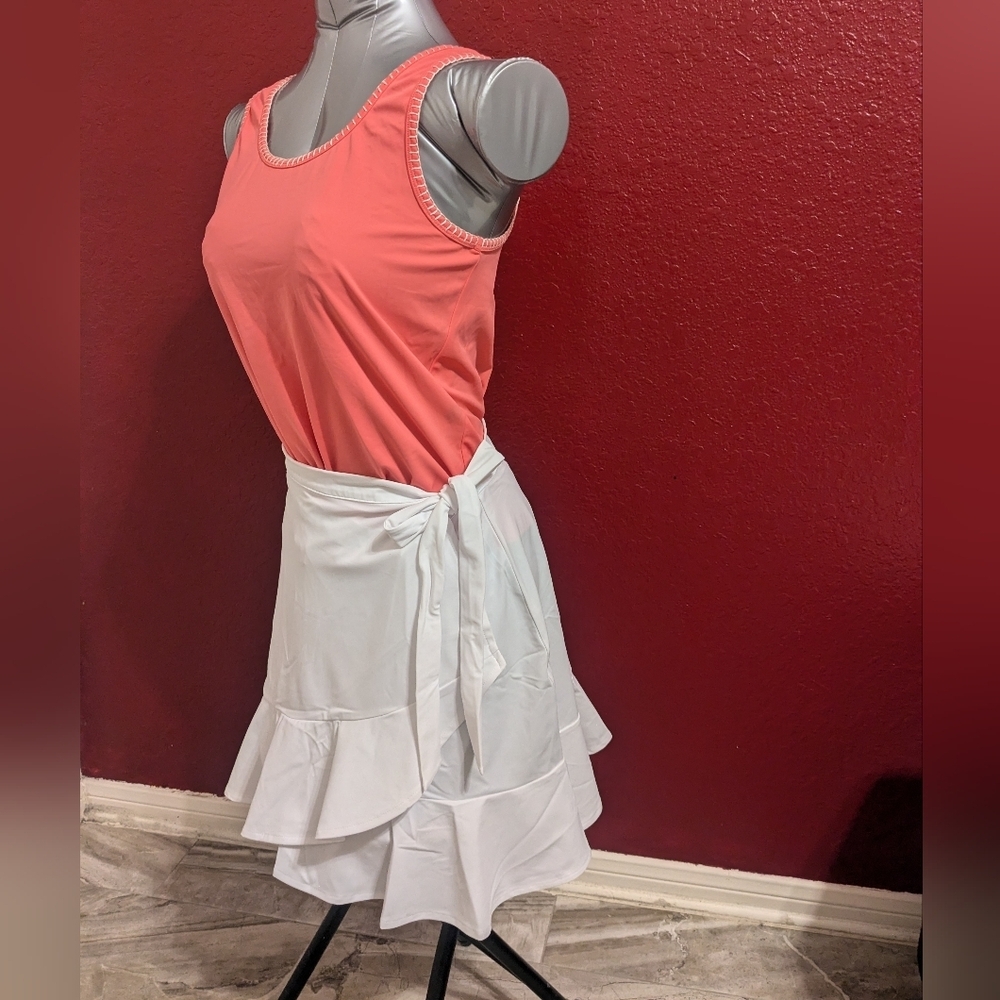 CABANA LIFE New-White Tie Waist Mini Skirt  UPF 50+ UV Protection- Size S/M